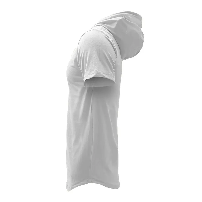 تیشرت کلاه دار مردانه نخی اعلا سفید طرح پورشه