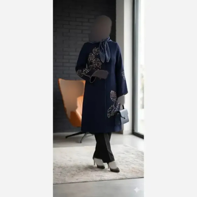 مانتو نیاز گلدوزی شده جنس شانتون اسلپ درجه یک مناسب تمام فصل ها