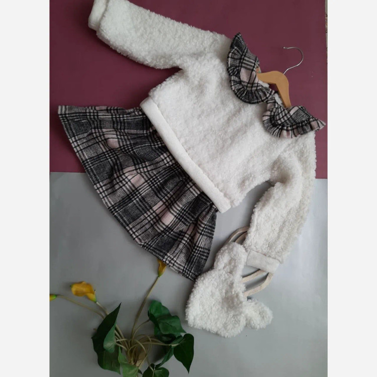 سارافون گرم تدی پشمی دخترانه پاییزه