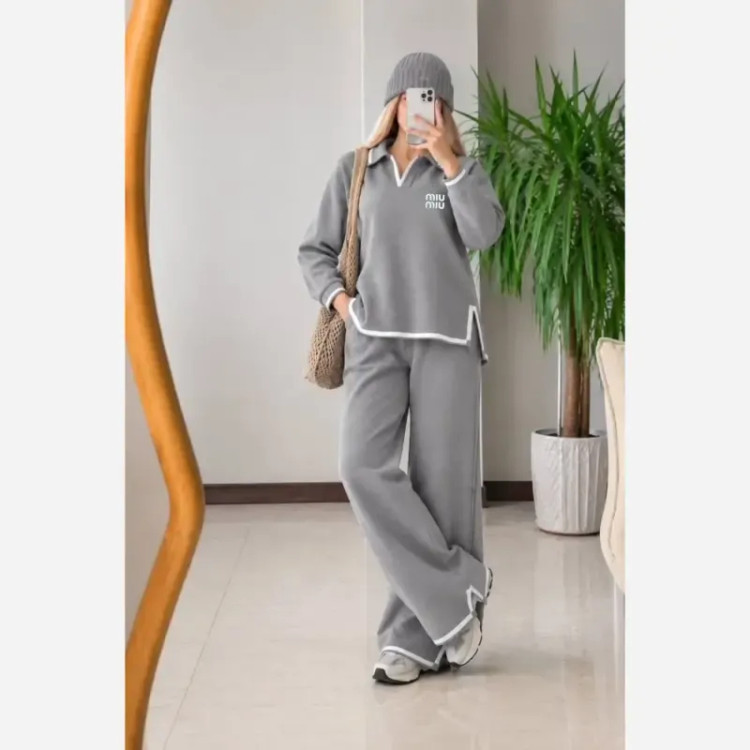 ست بلوز و شلوار بافت زنانه مدل میو میو جنس بافت گرم بالا درجه یک رنگ بندی متنوع سایز 38 تا 50