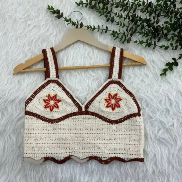 تاپ قلاب بافی فری سایز کد 1080 زنانه دخترانه مناسب تا سایز 42 قد 40 دور سینه 80 بدون آبرفت و رنگ رفت چهارفصل شیک روزمره مجلس