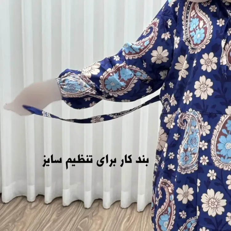 پیراهن فلور بوگاتی فری سایز تا 48 زنانه تنخور شیک و راحت چهارفصل بدون بدن نما
