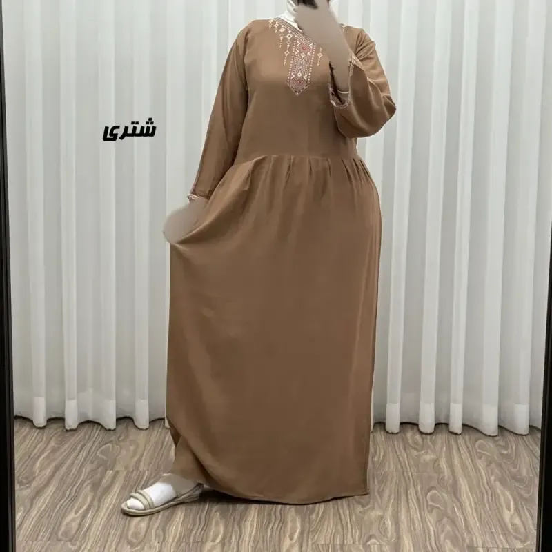 پیراهن ساحلی نخی زنانه مدل آتریسا فری سایز مناسب تا سایز 48 بهمراه کمربند