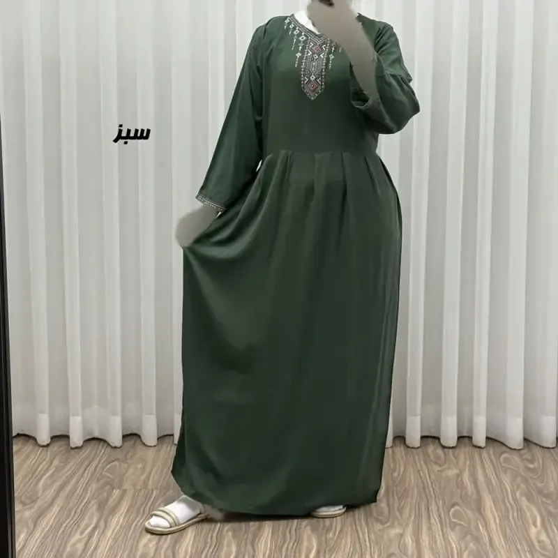 پیراهن ساحلی نخی زنانه مدل آتریسا فری سایز مناسب تا سایز 48 بهمراه کمربند