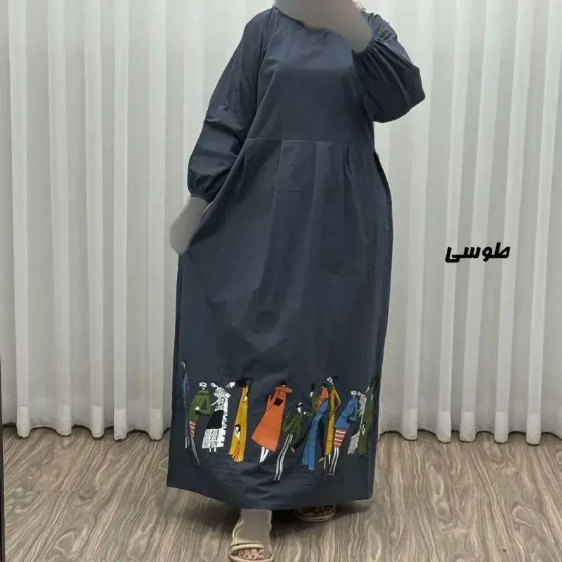 پیراهن ساحلی زنانه لینن فری سایز مدل کمرکش مناسب تا سایز 48