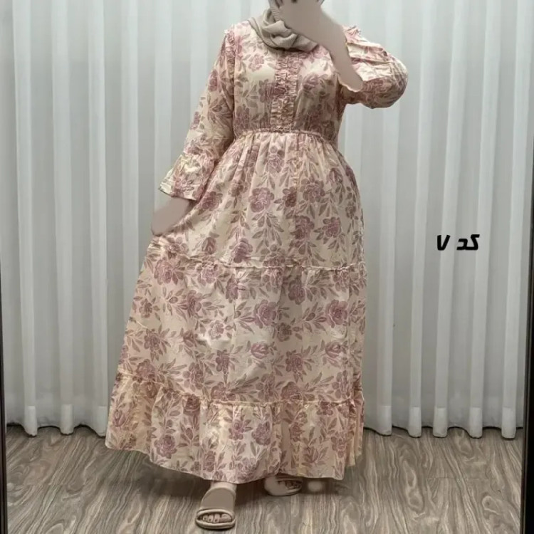 پیراهن عروسکی نخی زنانه و دخترانه فری سایز مناسب تا 46 همراه با کمربند