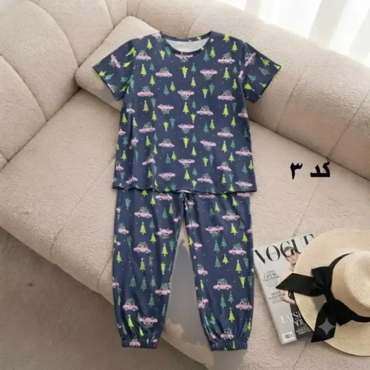 ست بلوز و شلوار زنانه نخ پنبه وارداتی چهارفصل راحتی و بیرونی