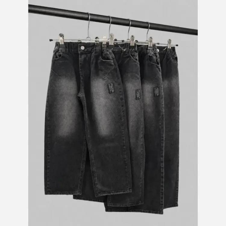 شلوار جین بچگانه نیم بگ بالونی سایز 7 تا 14 سال با کیفیت بالا